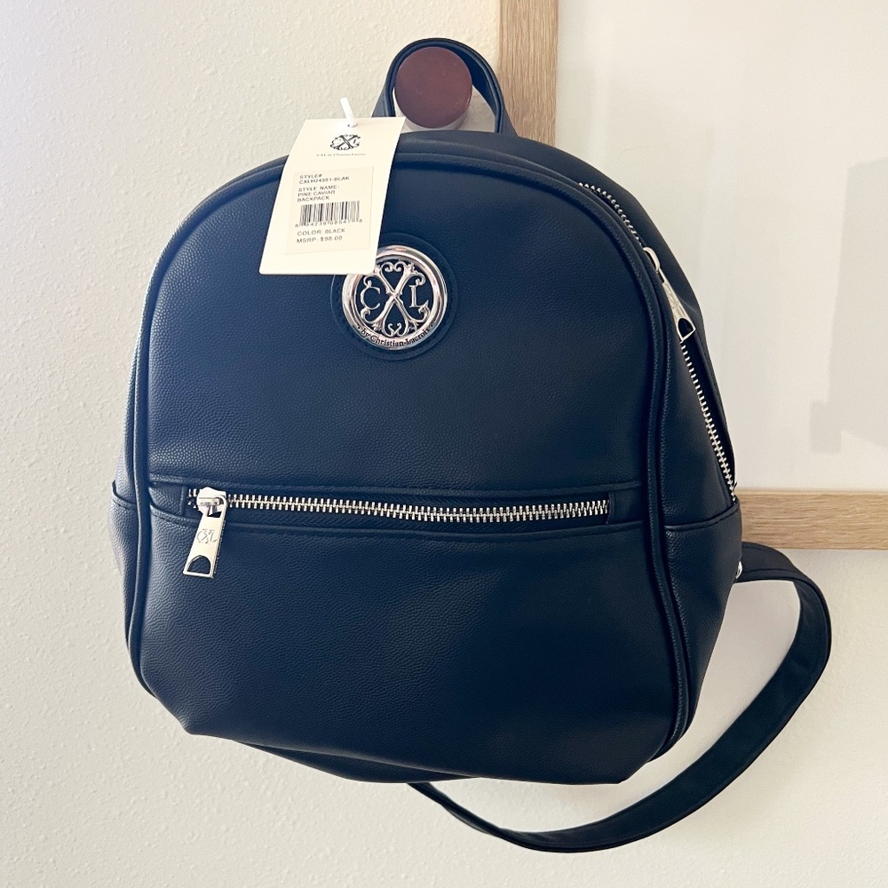 CXL by Christian Lacroix Backpack Black Pine Caviar Faux Leather